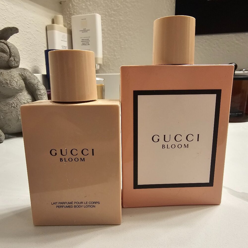 Gucci Bloom Eau de Parfum & Body Lotion Set | 3.3 oz Each | Authentic | No Box